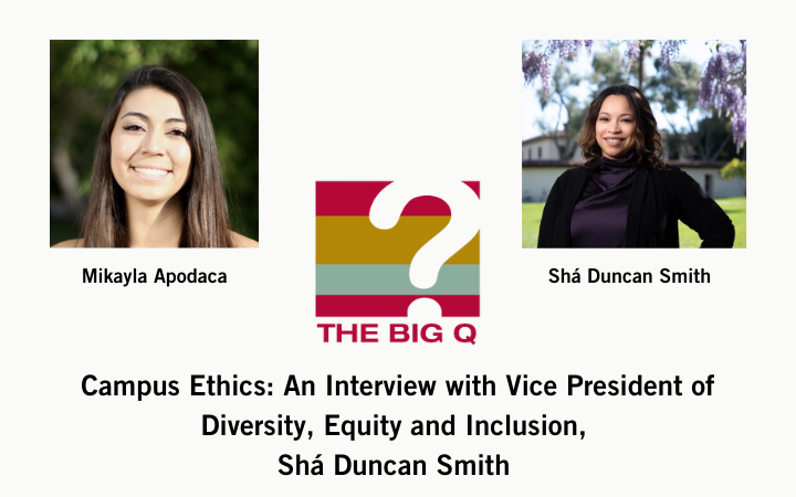 Photos of two women and Mizzou logo. Text: Campus Dining: An Interview with Vice President of Diversity, Equity and Inclusion, Sha Duncan Smith